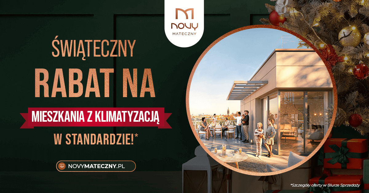 Świąteczny rabat na mieszkanie z klimatyzacją w standardzie
